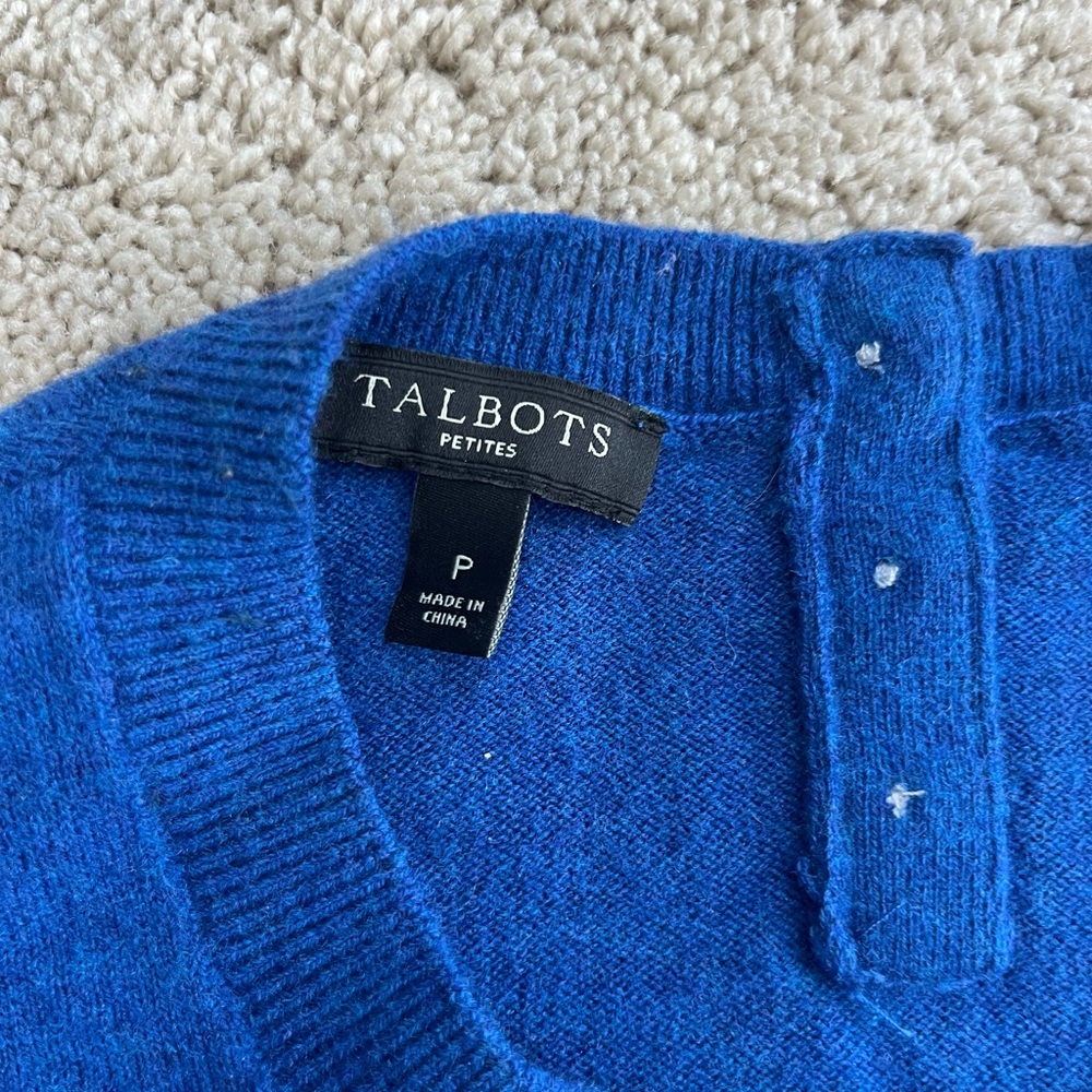 Talbots Vibrant Blue Crewneck Sweater - Picture 2 of 5